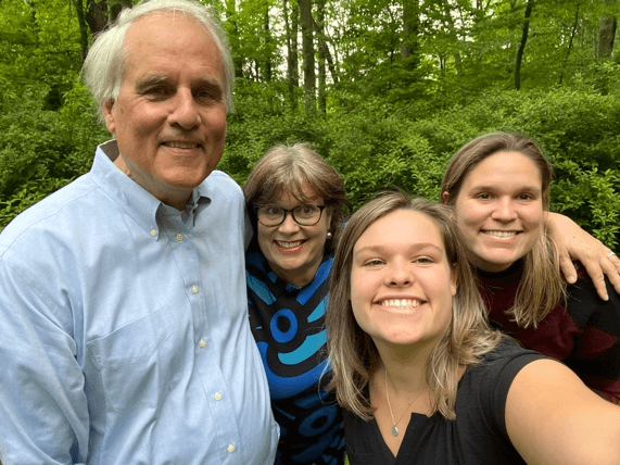 Beth, her husband Gordon and two daughters. May, 2024. Photo: H. Cliff